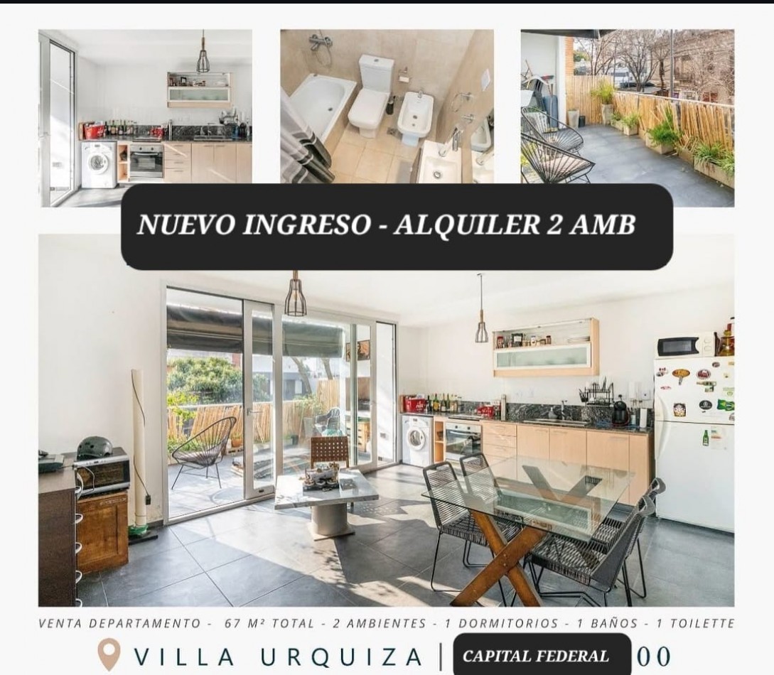 ALQUILER-DEPTO 2 AMB VILLA URQUIZA